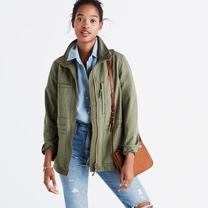 EUC Madewell Army Green 💯 Cotton Fleet Jacket Size Small